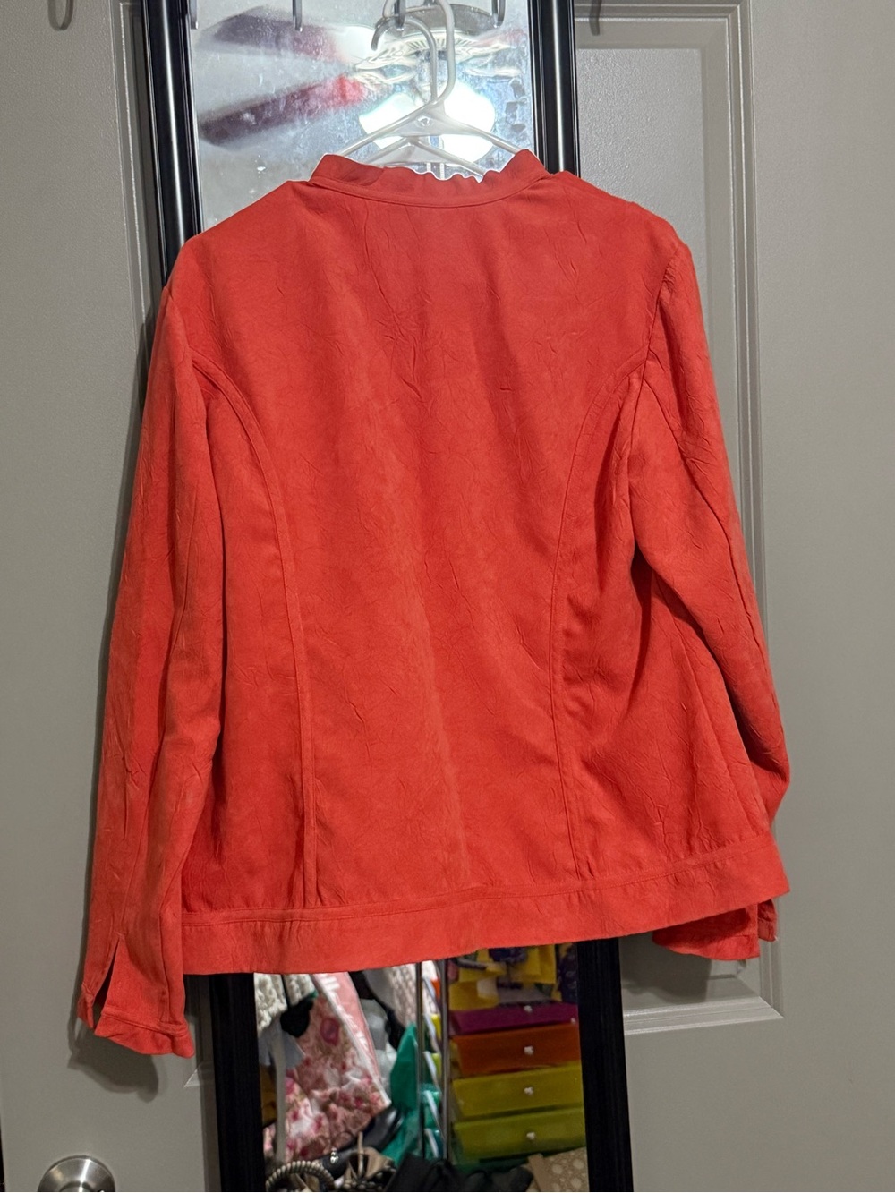 Chico's Coral Ruffle-Trim Open Jacket - Picture 3 of 3